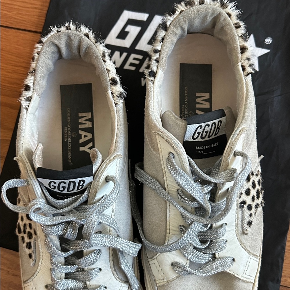 GOLDEN GOOSE-MAY leopard star suede sneaker - Picture 5 of 8